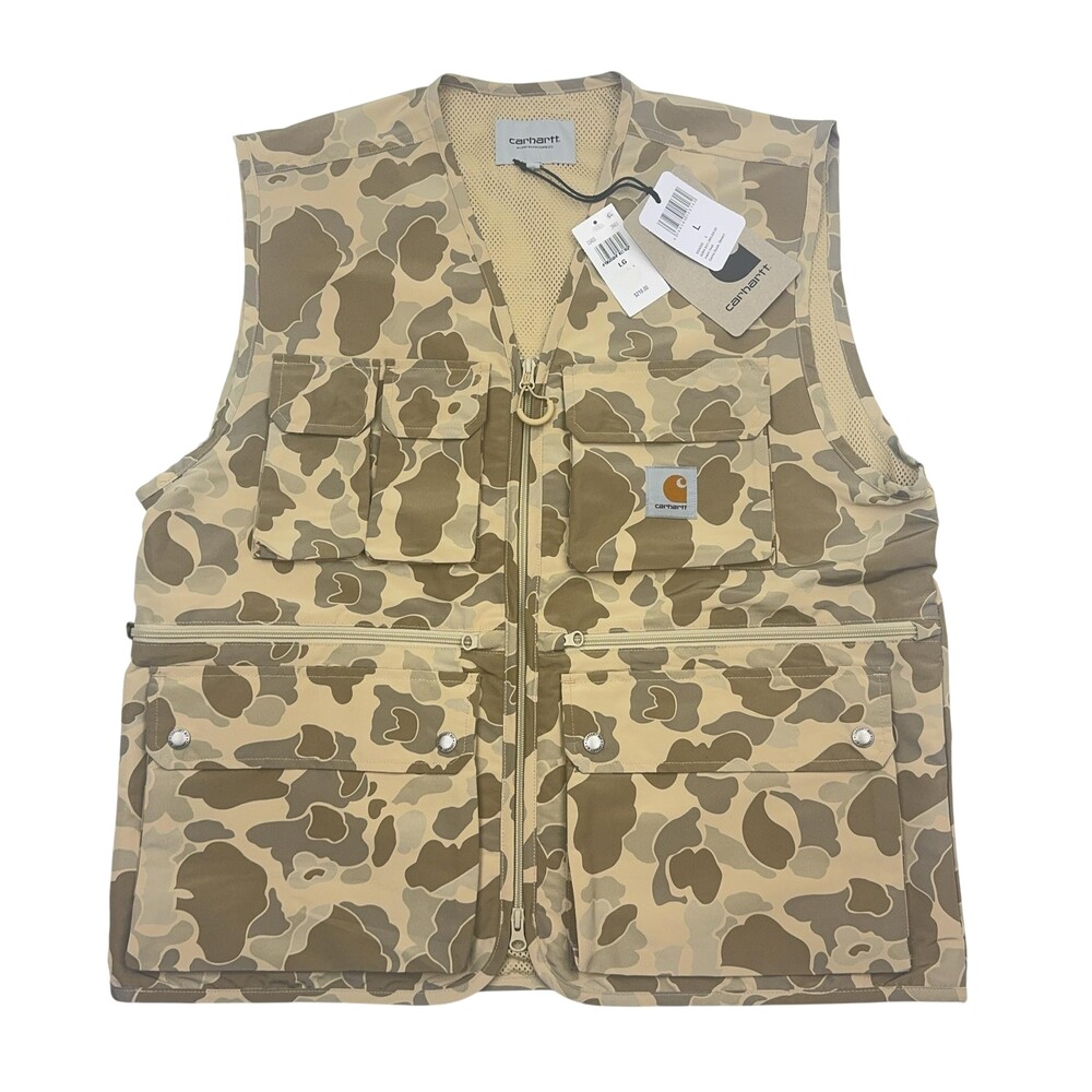Carhartt Work In Progress Irwin Vest Mens L Desert Camo Duck Canvas Utility